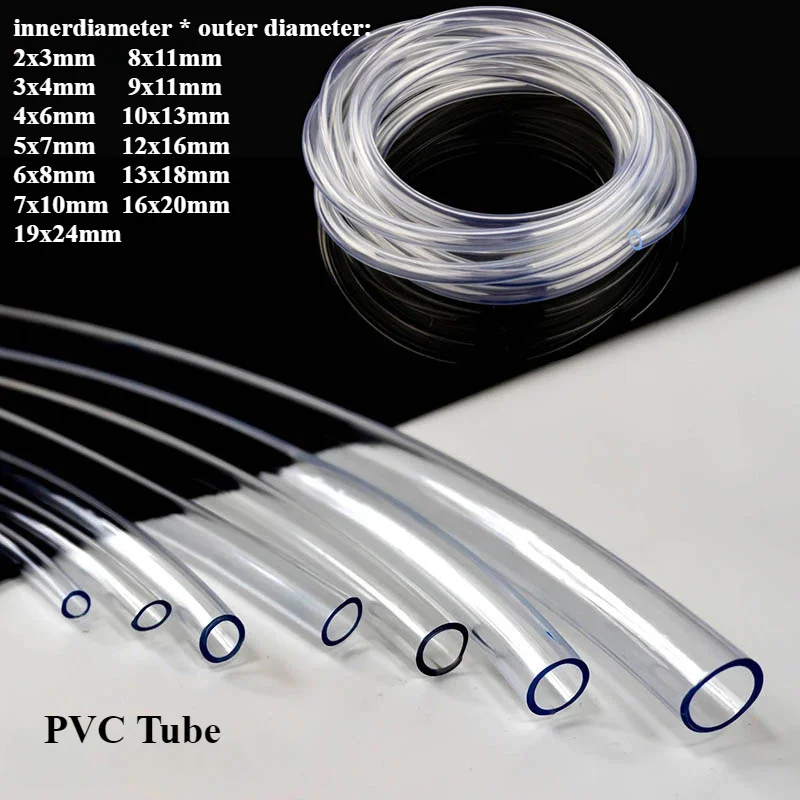 

1/2/5m Transparent PVC Plastic Hoses Inner Diameter2/3/4/5/6/7/8/9/10/12/13/16/19mm High Quality Water Pump Tube Hose
