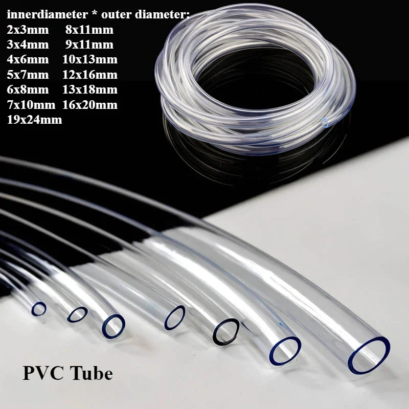 Прозрачные пластиковые шланги из ПВХ длиной 1/2/5 м, внутренний диаметр 2/3/4/5/6/7/8/9/10/12/13/16/19 мм, высококачественный стандартный шланг