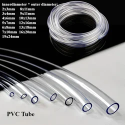 1/2/5m Transparent PVC Plastic Hoses Inner Diameter2/3/4/5/6/7/8/9/10/12/13/16/19mm High Quality Water Pump Tube Hose