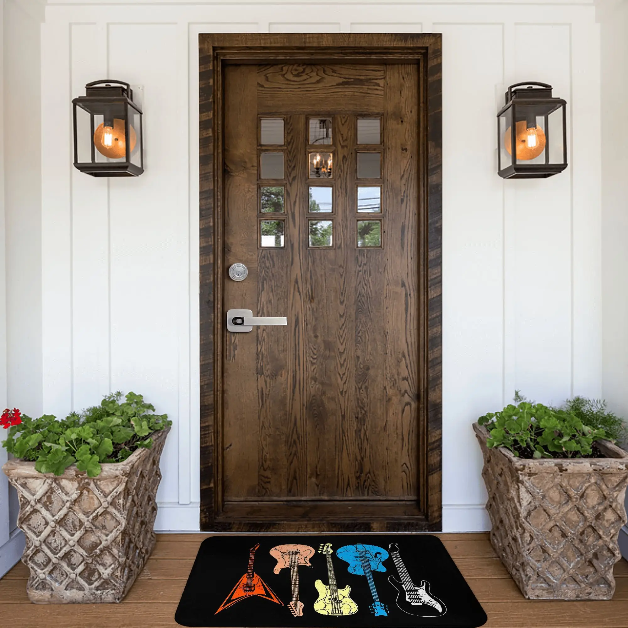 Vibrant Guitar-Themed Doormat Suitable for Bathrooms, Bedrooms, Living Rooms, And Entrances, Machine Washable And Stylish