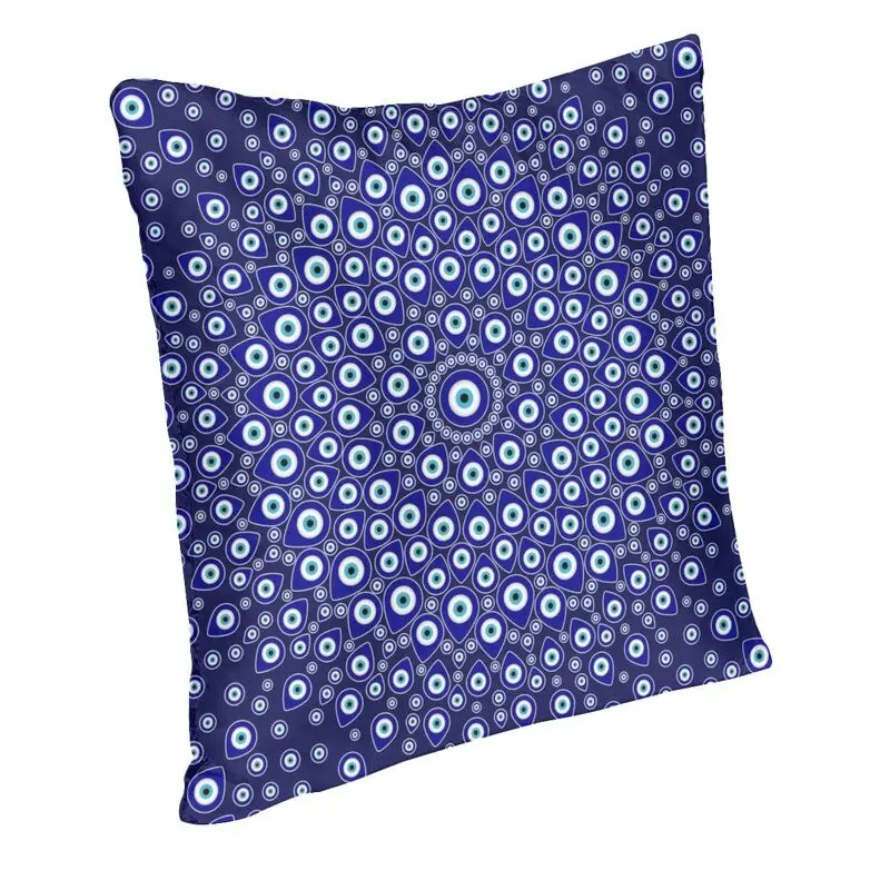 Turkish Evil Eye Throw Pillow Case 45*45cm for Sofa Nazar Tribes Amulet Cushion Cover Cozy Bedding Office Pillowcase Polyester