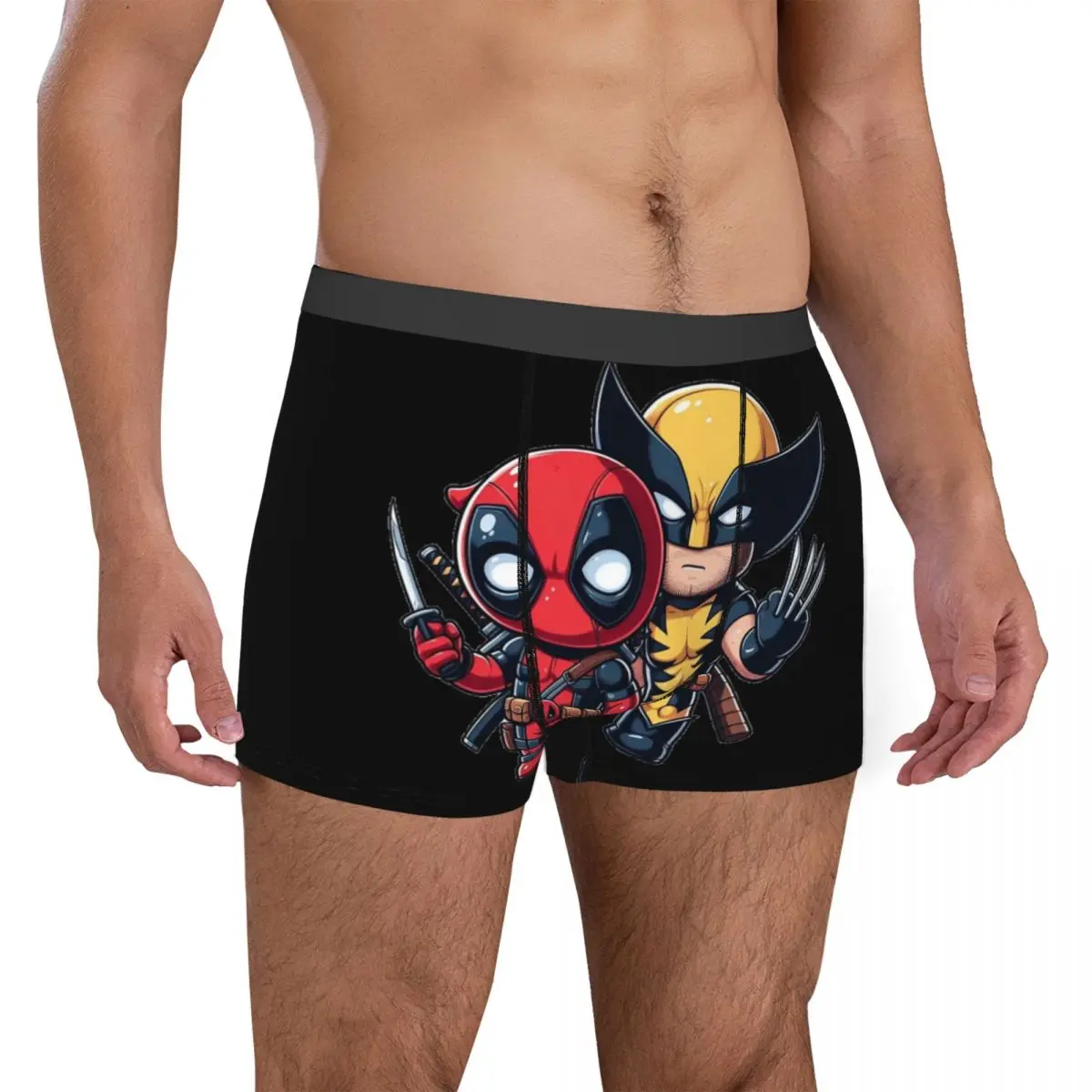 Deadpool & Wolverine Movie D&W Boxers Gag Gift For Men Amazing Underwear Superheroes Cartoon Boxer Briefs