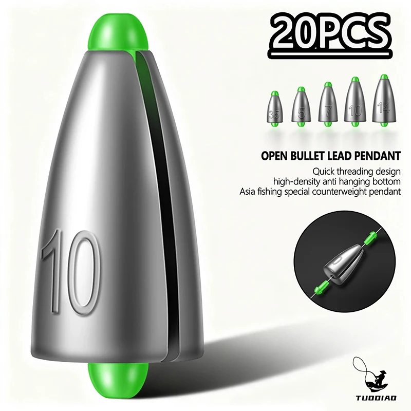 [TUODIAO] Open-Bullet Lead Sinker Quick Thread Design High-Density Anti-Snag Lure Fishing Weight