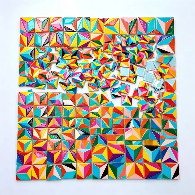 150g Pack Geometric Glass Mosaic Tiles for Artistic Decorations Handmade Garden Pot Decoration Soft Furnishing Creative Projects 2