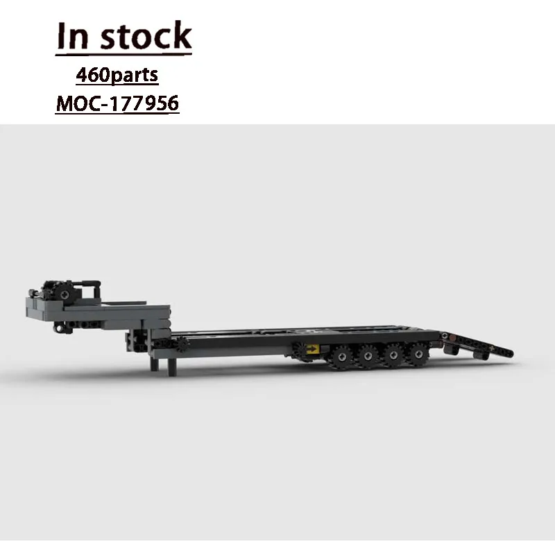 MOC-177956 نموذج جديد لبنات بناء نقل البضائع شبه المقطورة منخفضة السرير، 60 قطعة، هدية لعبة عيد ميلاد للأولاد والأطفال