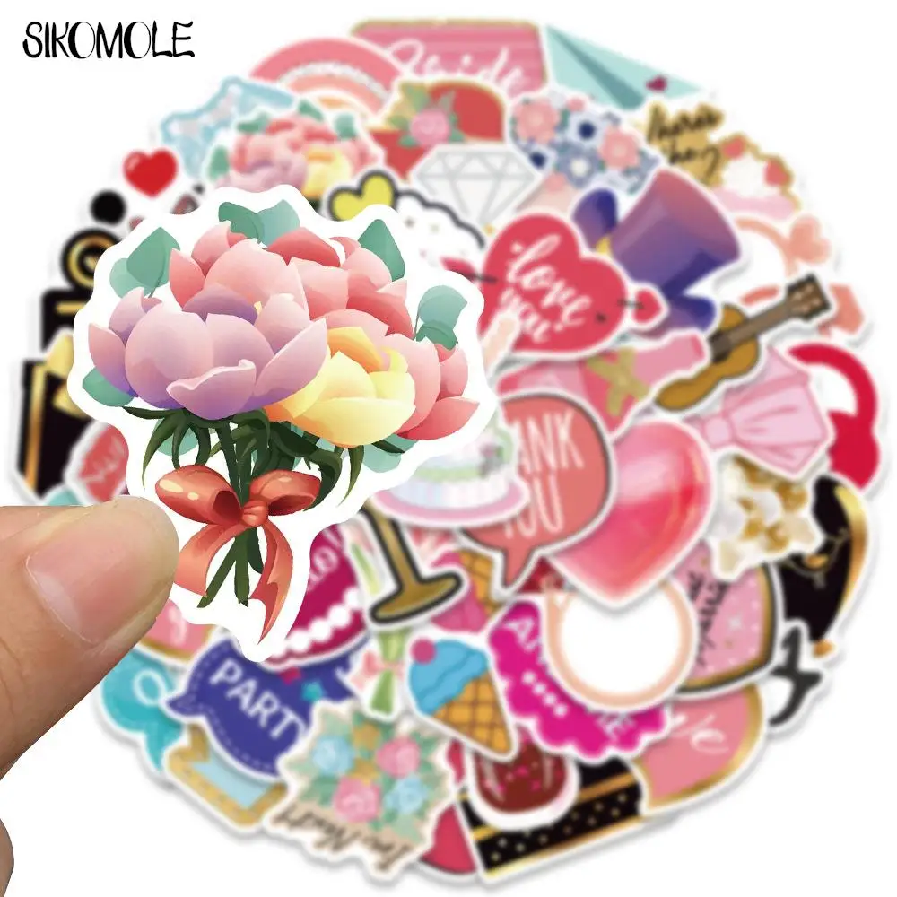 10/30/52PCS san valentino matrimonio amore adesivi Kawaii fai da te per bambini viaggio bagagli chitarra Skateboard Graffiti Sticker decalcomanie