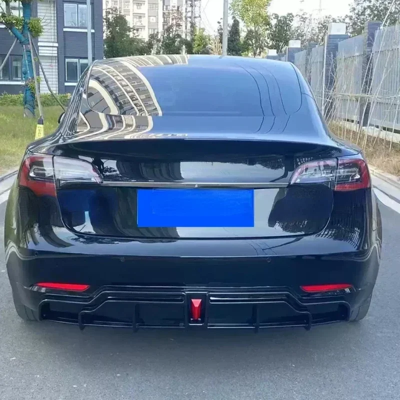Gorąca sprzedaż dla Tesla 2016-2023 Model 3/Y Wysokiej jakości ABS Błyszczący czarny tylny zderzak Dyfuzor Splitter Spoiler Lip Tuning Body Kits — zdjęcie 5