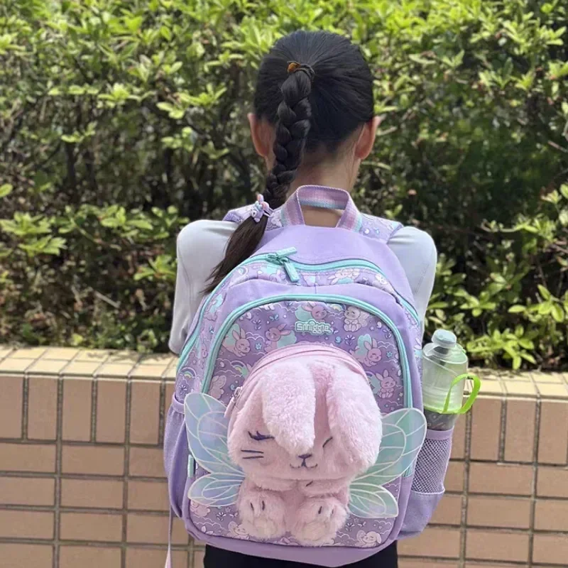 Smiggle School Bag Purple Angel Rabbit Medium Children's Backpack Water Cup Retractable Pen Bag Student Gift Cute Backpack Toys