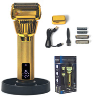 BRDCLIP BRD-362 9000RPM Professional Stainless Steel Etched Titanium Plated Two-blade Mesh Razor Electric Hair Cutting Shaver