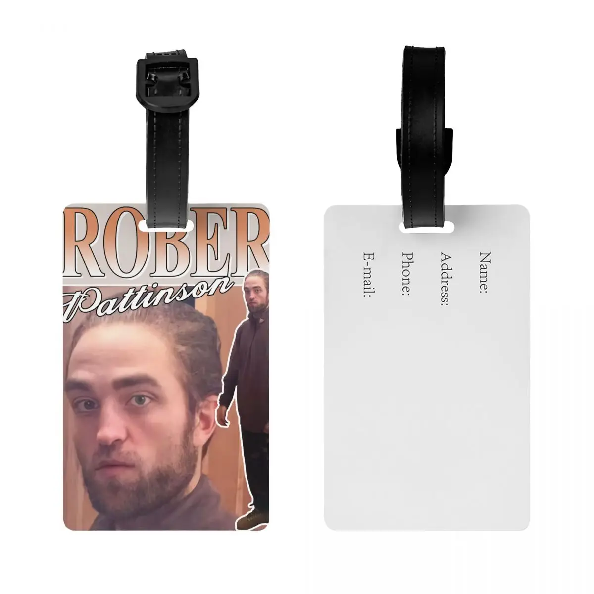 Funny Robert Pattinson Standing Meme Luggage Tags for Travel Suitcase Vintage Rob Privacy Cover Name ID Card