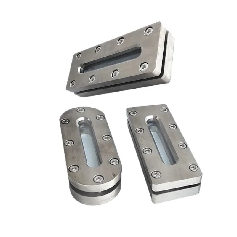 304 Stainless Steel Outer  Strip Sight Glass Rectangular Pair of Clip Sight Glass Observation Flat Liquid Level Gauge Frame Type