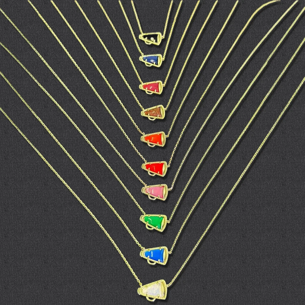 VKVVA Fashion Jewerly Cheer Gold-plate Short Pendant Necklace for Women Unique Birthday Gift 10 colors Optional