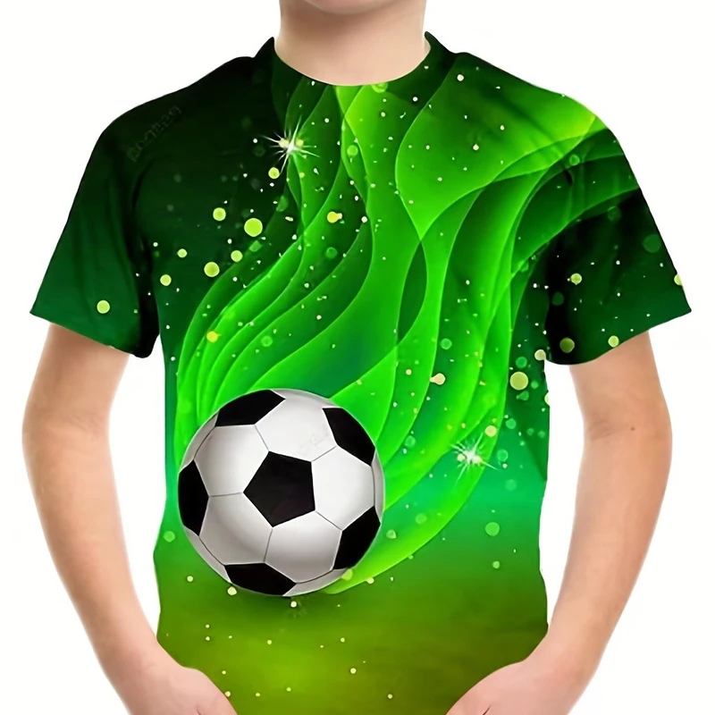 Kids T-shirt Soccer 3D Print T-shirt Boy Casual Tees Short Sleeve Street Football Tops Girls Boys Sports Tshirts Chico Camiseta