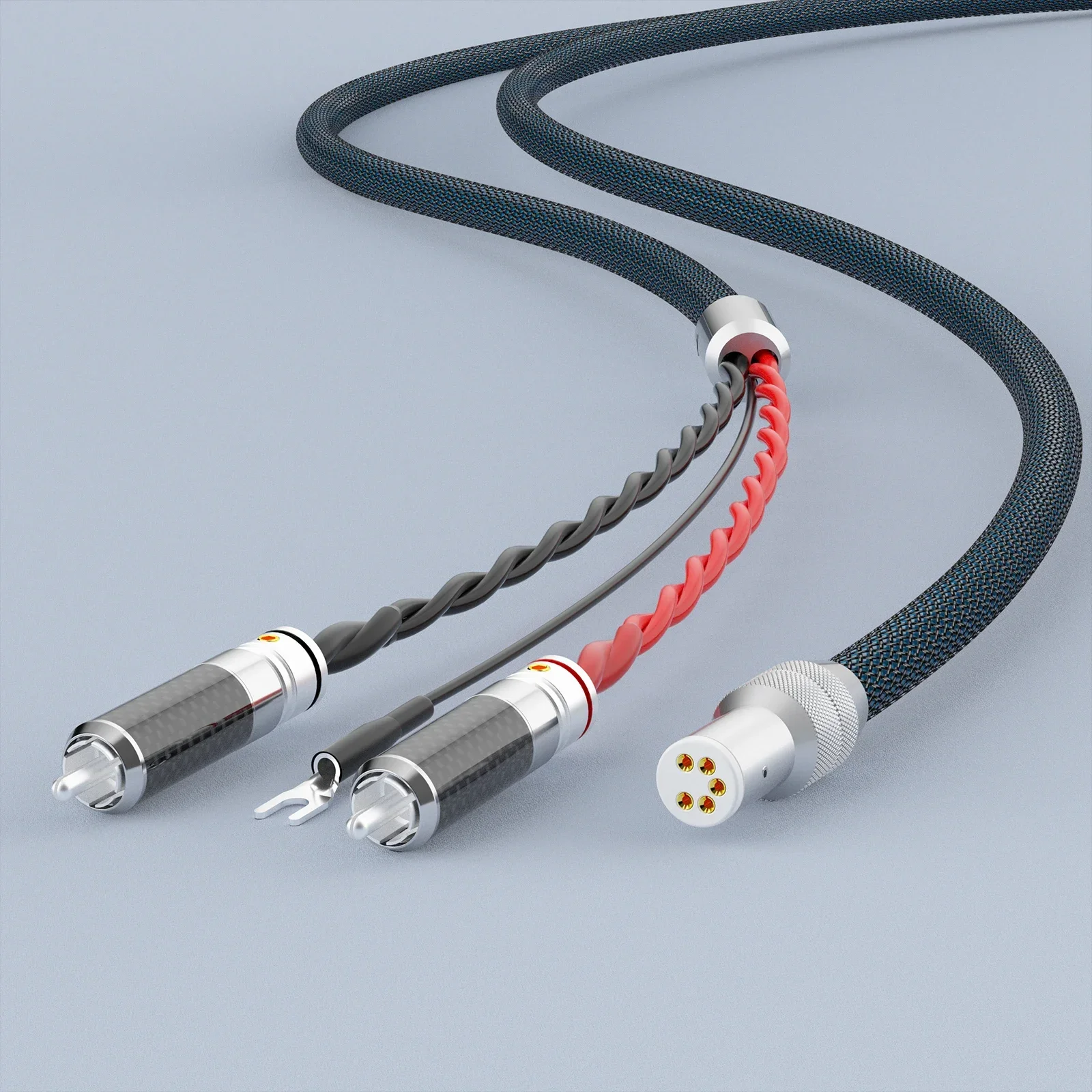 1PCS Monosaudio TA205 Tonarm Cable Gold plated 5 Pin DIN & RCA Phono Turntables Analog Cable with OFC silver plated cable