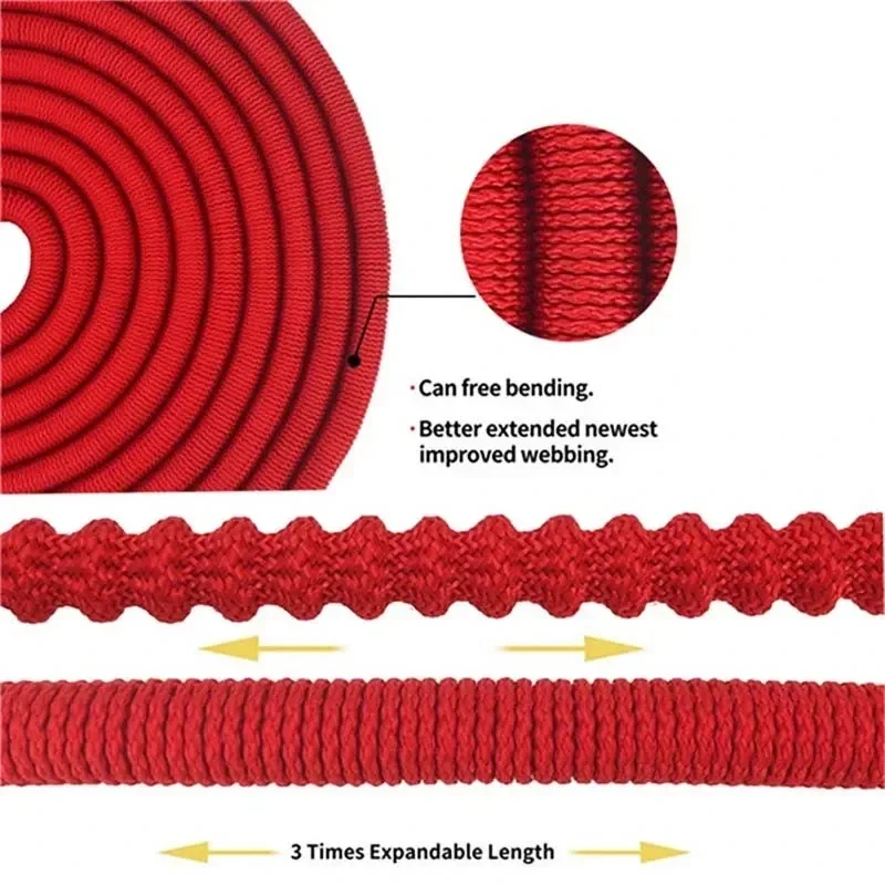 Horticultural Hose Flexible Extension Hose 2.5M-37.5M 7-Function Adjustable Water Gun, Used For Garden Watering And Cleaning Gun
