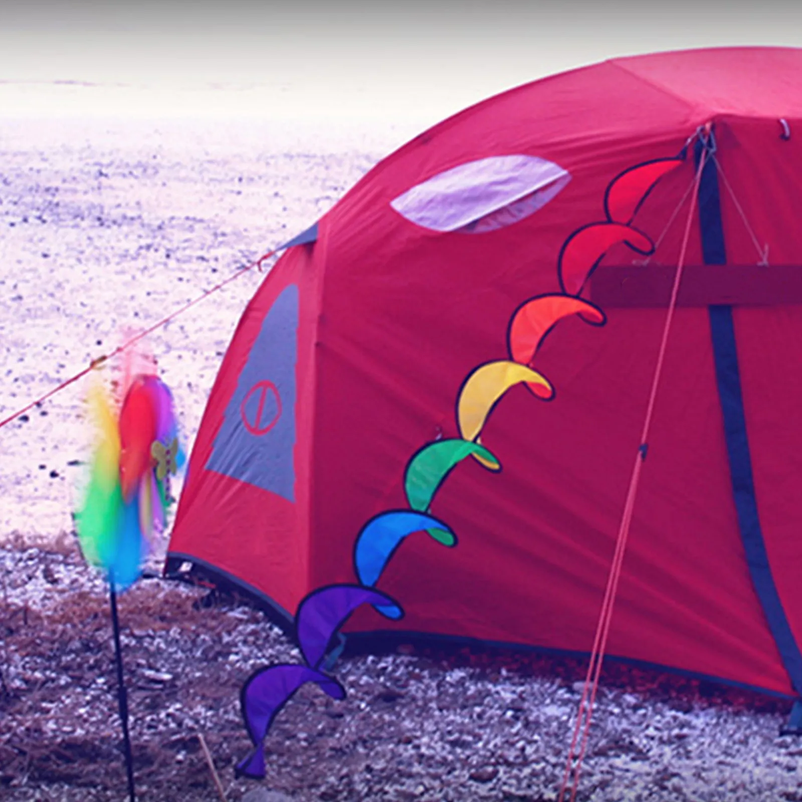 Foldable Wind Decoration for Tent Garden Home Outdoor Use Bright Colorful Polyester Rotating Ribbon Weather Resistant