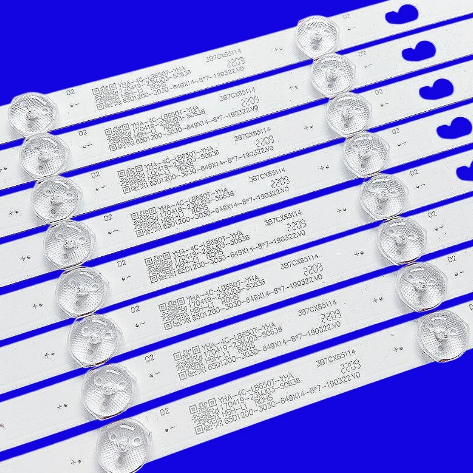 LED Strip For 65up7000pua 65up7000 65pfl5765/f8 65D1200 3030 649X14 8X7 65inchh L65M5-4C Tcl65d07 YHB-4C-LB650T-YHA 65hr332m07a3