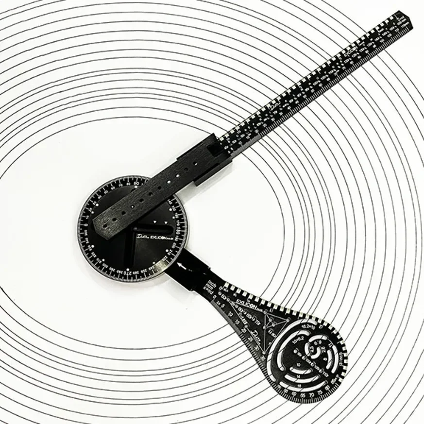 Multifunctional scribing ruler T-shaped ruler Universal angle Cave