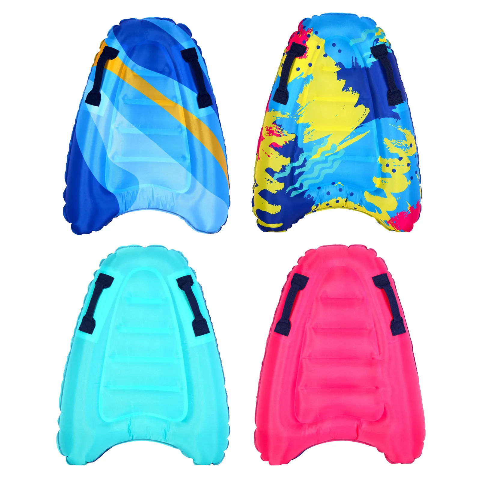 Tabla de surf inflable portátil para adultos y niños, tabla de cuerpo para aprender a nadar, ligera, Kick Board con asas, esquí acuático, dinosaurio