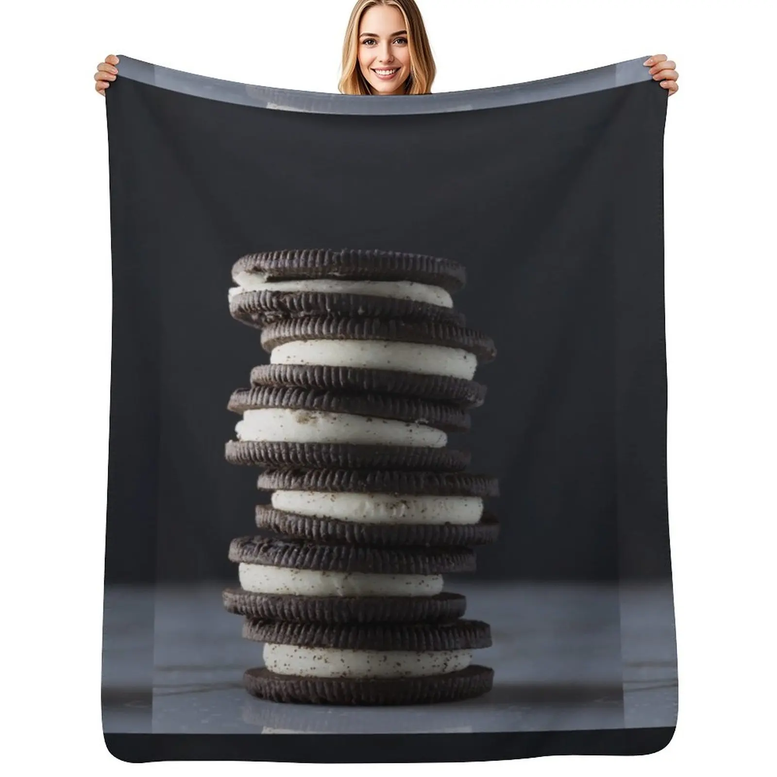 Delicious Chocolate Cookies Throw Blanket Ultra Plush Cozy Blanket for Napping Sleeping