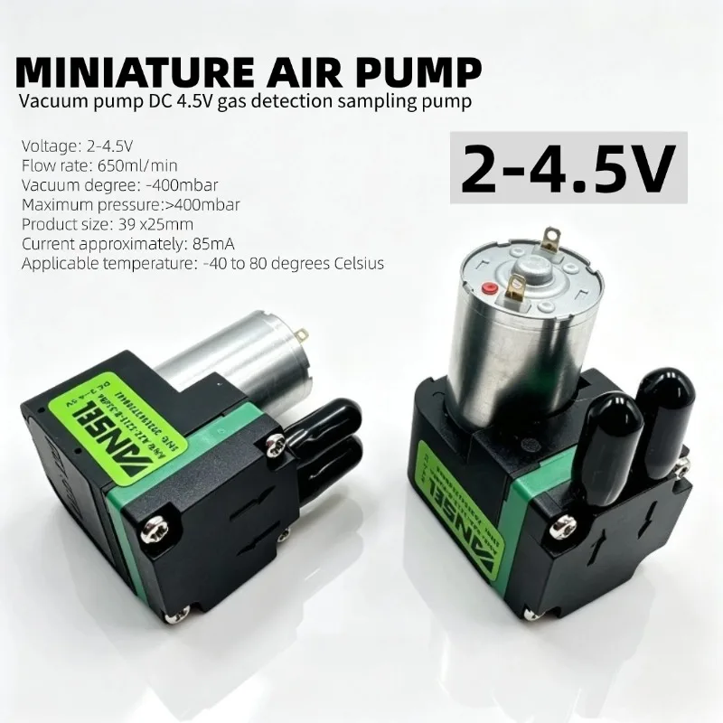Micro Air Pump 4.5V DC, Gas Sampling Diaphragm Vacuum Pump, Portable Analyzer Replacement Part