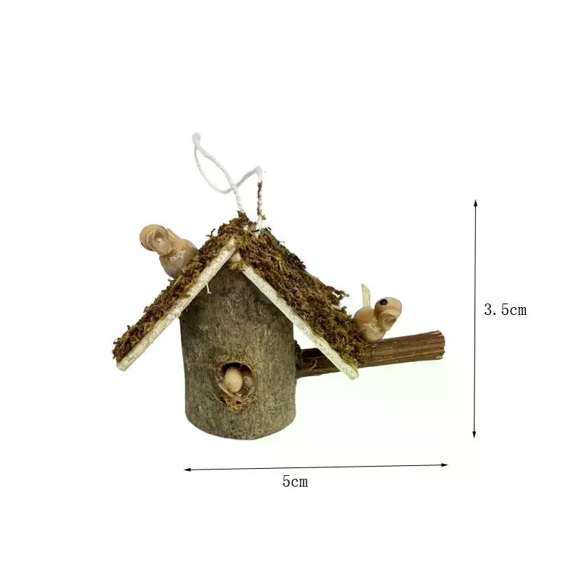 1Pcs 1: 12 Dollhouse Miniature Retro Bird Nest Small House Pendant Model For Doll House Decor Kids Pretend Play Toys Gift
