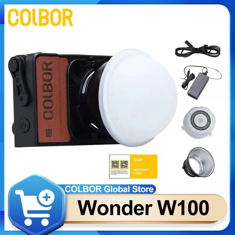 COLBOR Wonder W100 Bi-Color LED Photography Light Portable Handheld Pocket COB LED Lamp for Youtube Outdoor Video Shooting