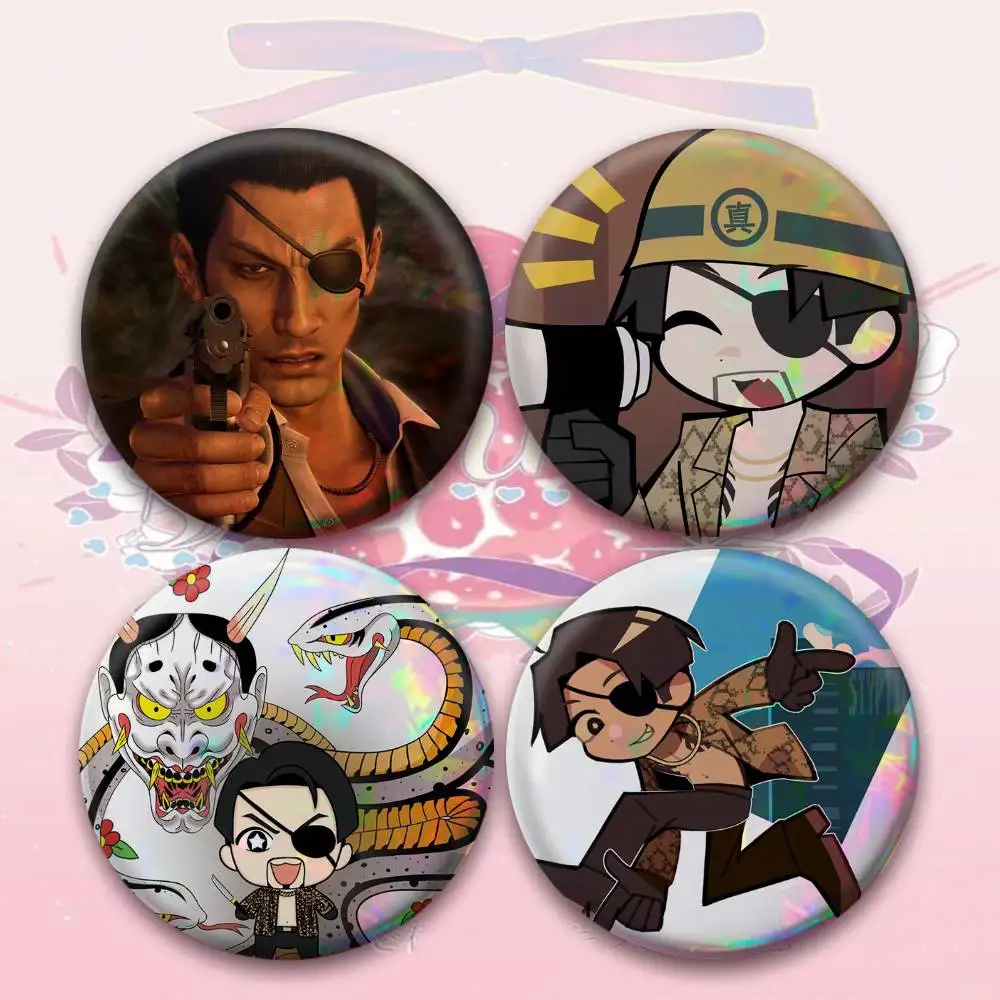 Y-Yakuzas Game Goro Majima Badge 25 32 44 58 75 mm Round Fans Collect Friends Gifts Brooch