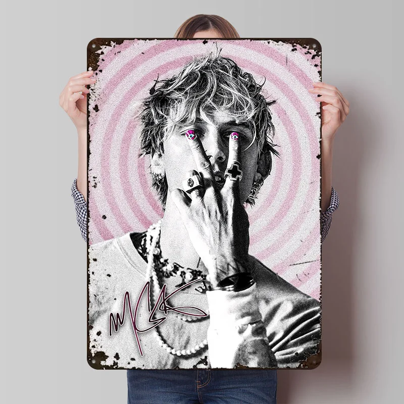 صورة رشاش كيلي مع ملصق معدني منوم لديكور المنزل علامات قصدير معدنية قابلة للتخصيص لتزيين جدران الفن وغرفة الرجعية #1