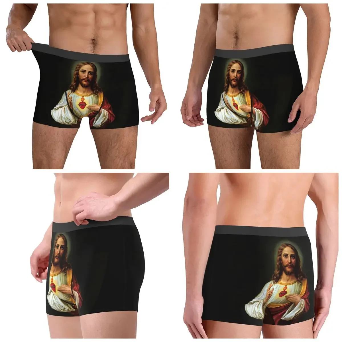 Boxer Underpants Shorts Jesus Biblical References Panties Male Breathable Underwear for Homme Man Boyfriend Gift