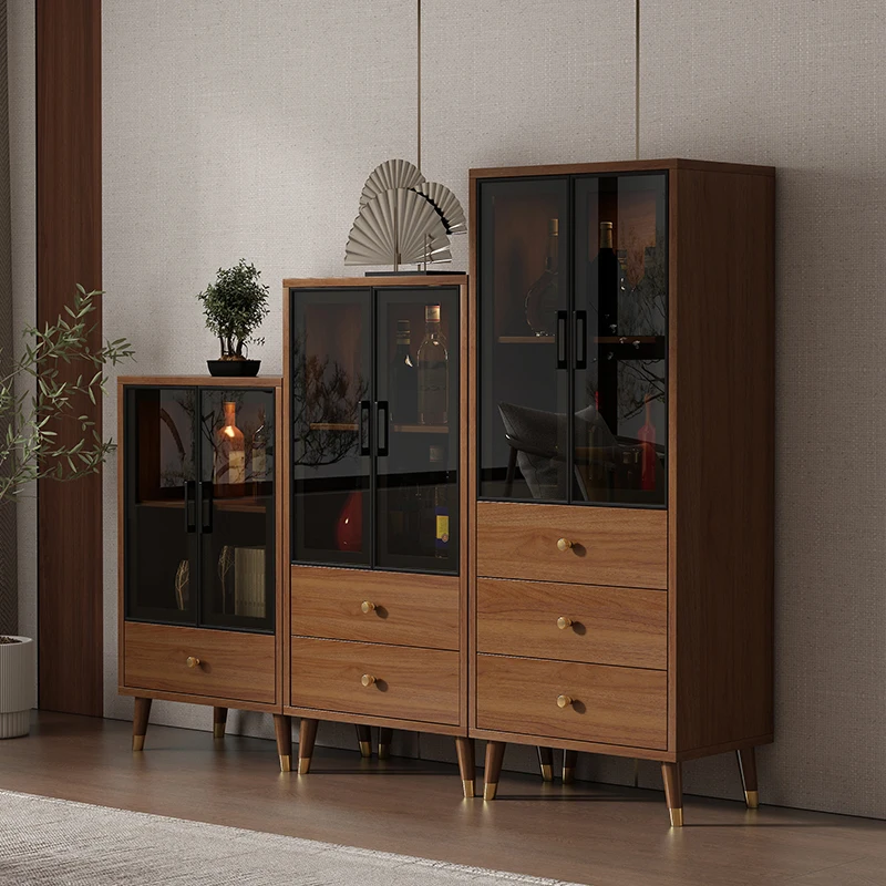 

#Living Room Wine Cabinet Against the Wall Household High-grade Glass Door Display Cabinet Next to the Standing Cabinet