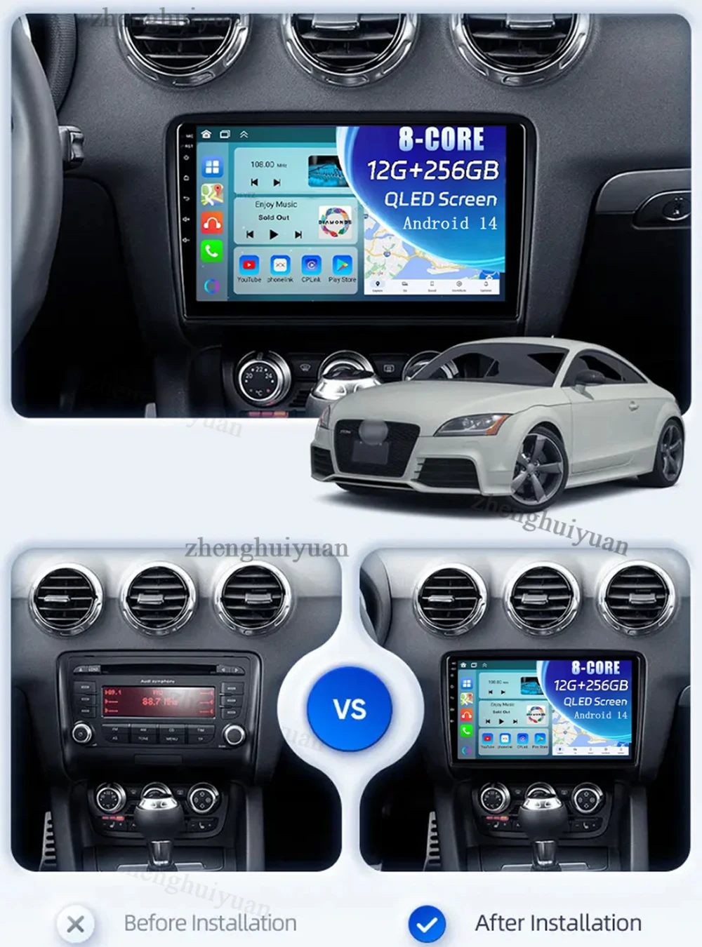 For Audi TT MK2 8J 2006 - 2014 Car Radio Android Multimedia Player Navigation GPS Carplay Screen Auto Stereo Intelligent System