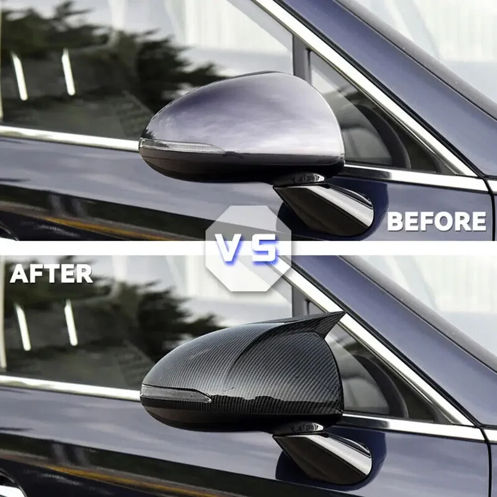 For Hyundai Sonata DN8 2020 2021 2022 Car Exterior Rearview Door Side Mirror Cover Wing Cap Trim Carbon Fiber / Glossy Black