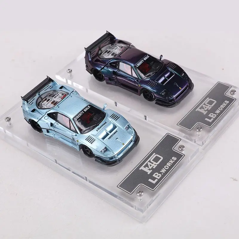 1:64 Star Model F40 Lbwk Versione con coperchio aperto Lega di simulazione Apertura completa Modello di auto pressofuso in miniatura Collezione di giocattoli personalizzati Regalo