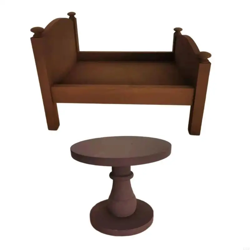 Cama pequena redonda para recém -nascidos fotografia bebê posando assistência lateral adereços para