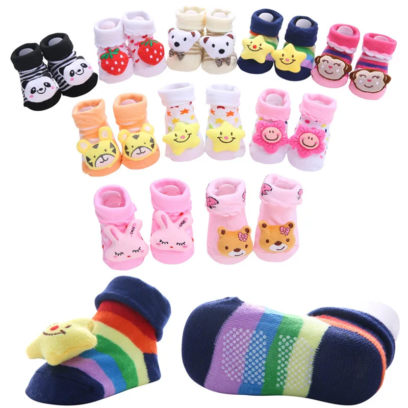 1 Pair Baby Socks Girls Boys Newborn Accessories Cartoon Animals Kids Gift Clothes Children Infant Toddlers Stuff Anti Slip Toy