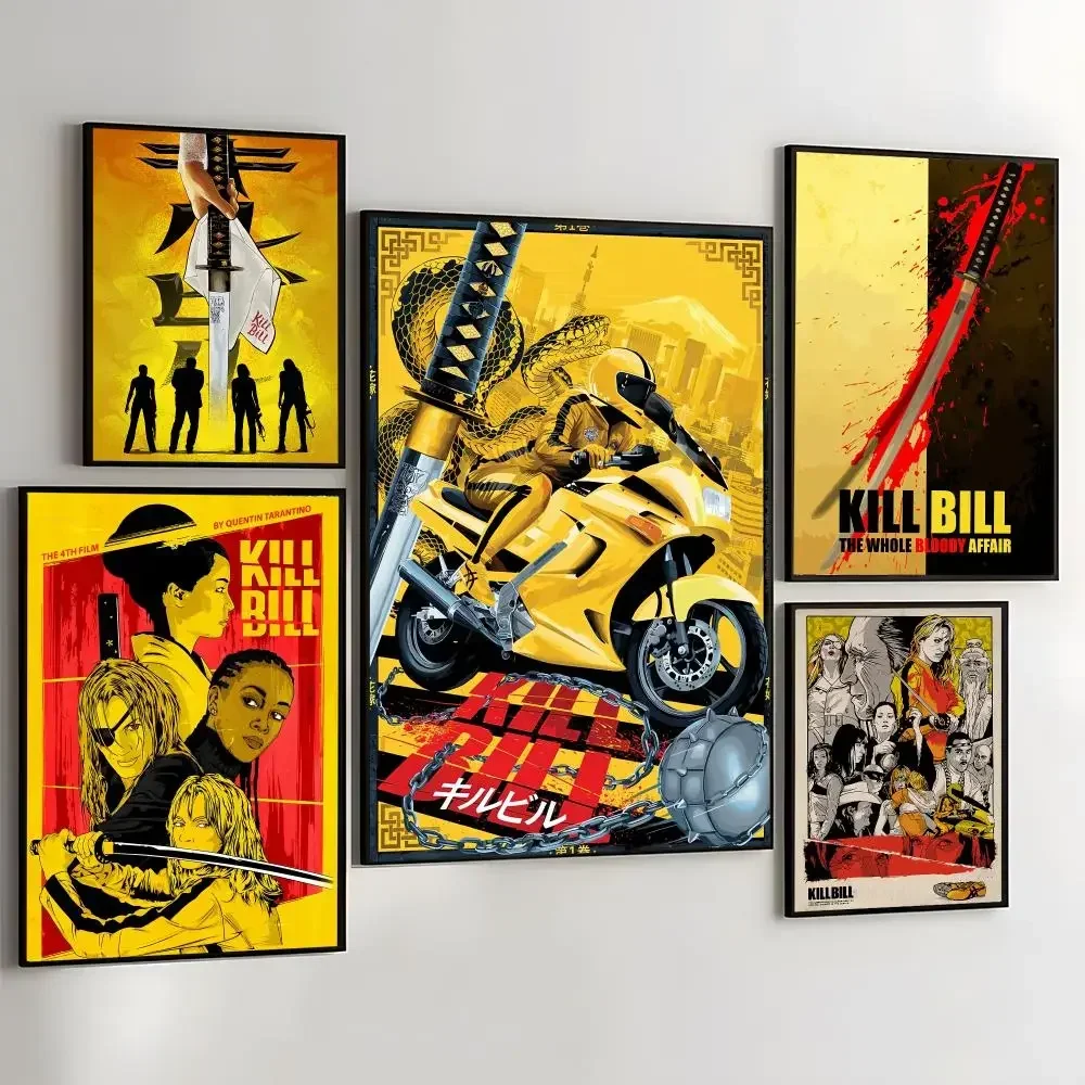 Movie K-Kill Bill Fiction Film Painting Calligraphy Self Adhesive Wall Art Waterproof Print For Bedroom  Hallway Home Decor