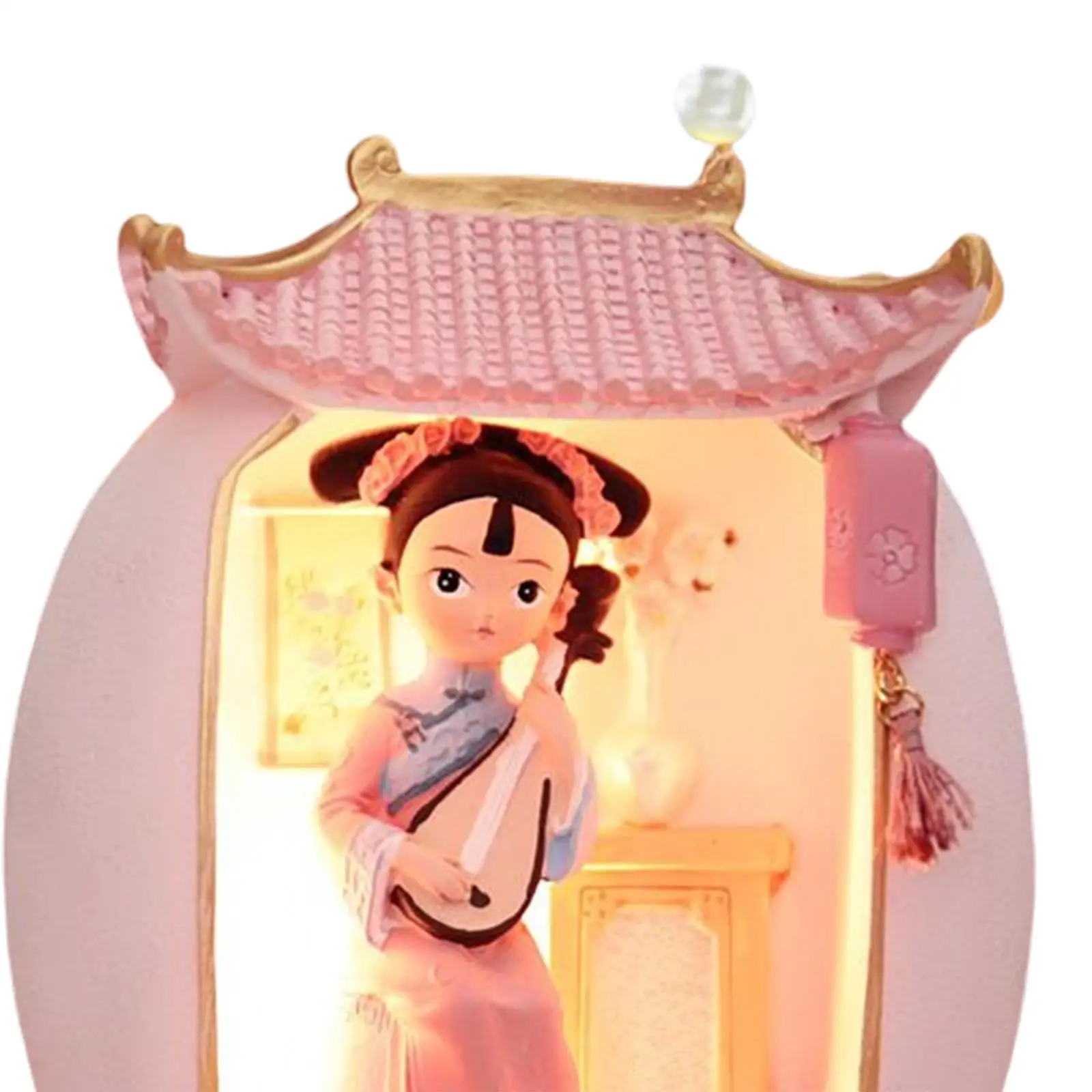Desktop Traditional Chinese Girl Figurine Night Light Decorations Decorative