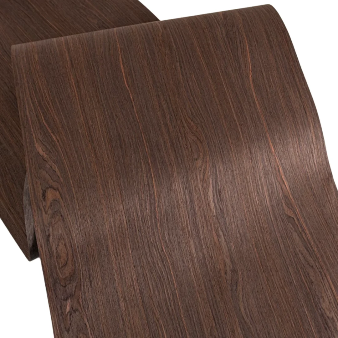 Size:2.5x0.58meter Thick:0.3mm Wide Smoked Oak textured Tech wood Veneer for Furniture Home and Instrument Decoration