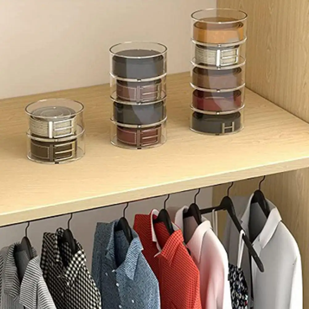 

Wall Belt Organizer Space-saving Acrylic Belt Storage Box Multi-layer Organizer for Belts Watches Jewelry