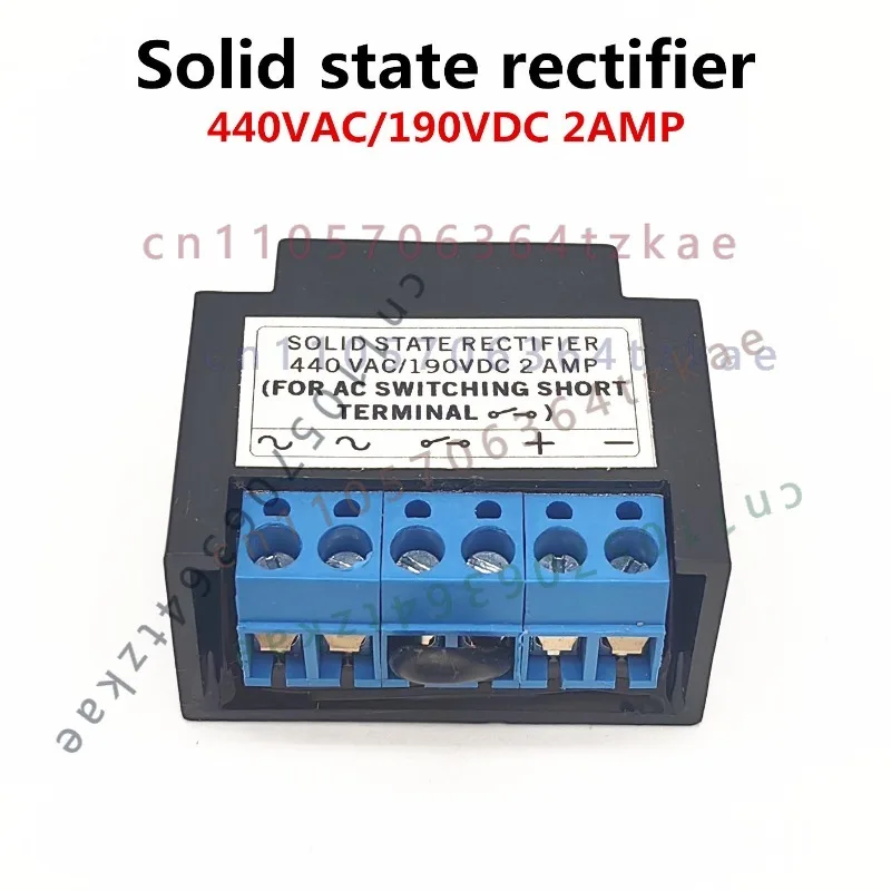 1pcs 440VAC/190VDC 2A Solid State Half Wave Rectifier Motor Brake Power Module Electromagnetic Brake Rectifier
