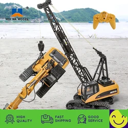 Large Huina 572 1:14 Rc Truck Crane Crawler Alloy Tractor Truck 15Ch Engineering Car 2.4Ghz vehicle Rc Toys for Children