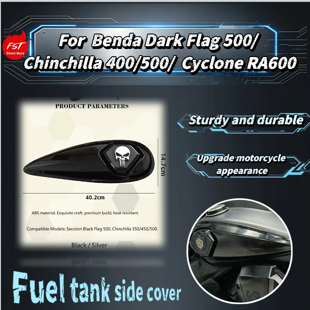 

For BlackFlag500 Chinchilla 400 500 Cyclone RA600 Enlarged Tank Side Panel Cover Easy Undamaged Mount Mod Parts