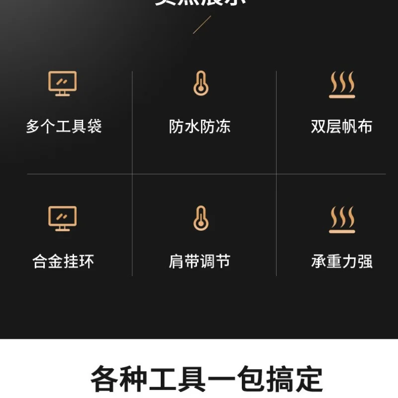 Foreign Trade Cross-Border Unisex Hardware Tool Bag Electrician Tool Bag High-Density Oxford Cloth New Roll Bag Factory Source