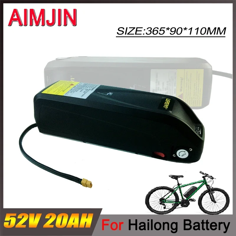 52V 20Ah for Hailong Electric Bicycle Mountain Bike Electric Motorcycle 18650 Lithium Battery Pack Long Endurance