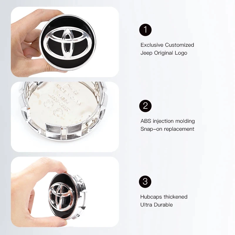 4 قطعة محور عجلات السيارة مركز قبعات حافة يغطي لتويوتا كورولا بريوس يارس Rav4 CHR Aygo هايلكس رايز كامري سيينا فينزا أكوا أفالو