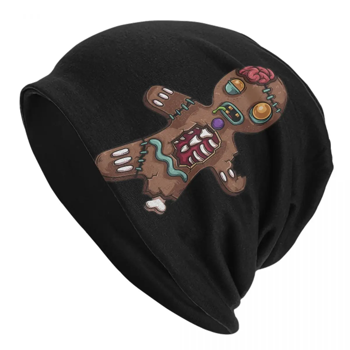 Zombie Skullies Beanies Caps Gingerbread Man Funny Christmas Thin Hat Bonnet Hats Men Hip Hop Ski Cap