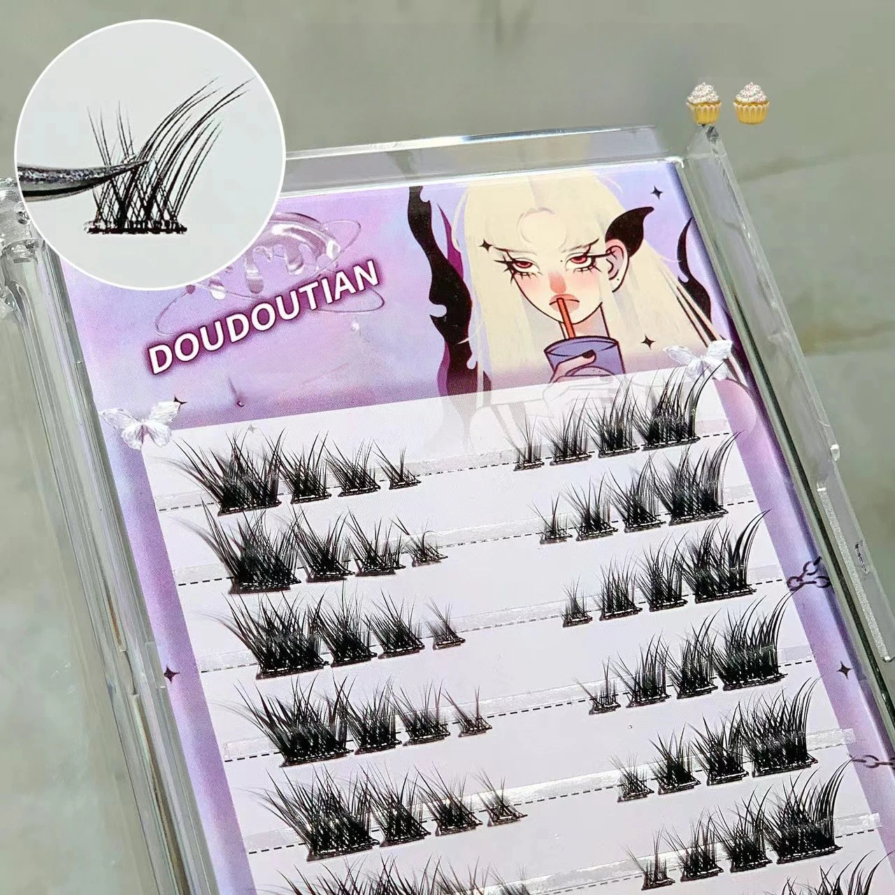 Cils auto-adhésifs sans colle Doudoutian, livre de légion, trilogie paresseuse, simulation naturelle, Pcs personnalisés, grappe unique, DDT235