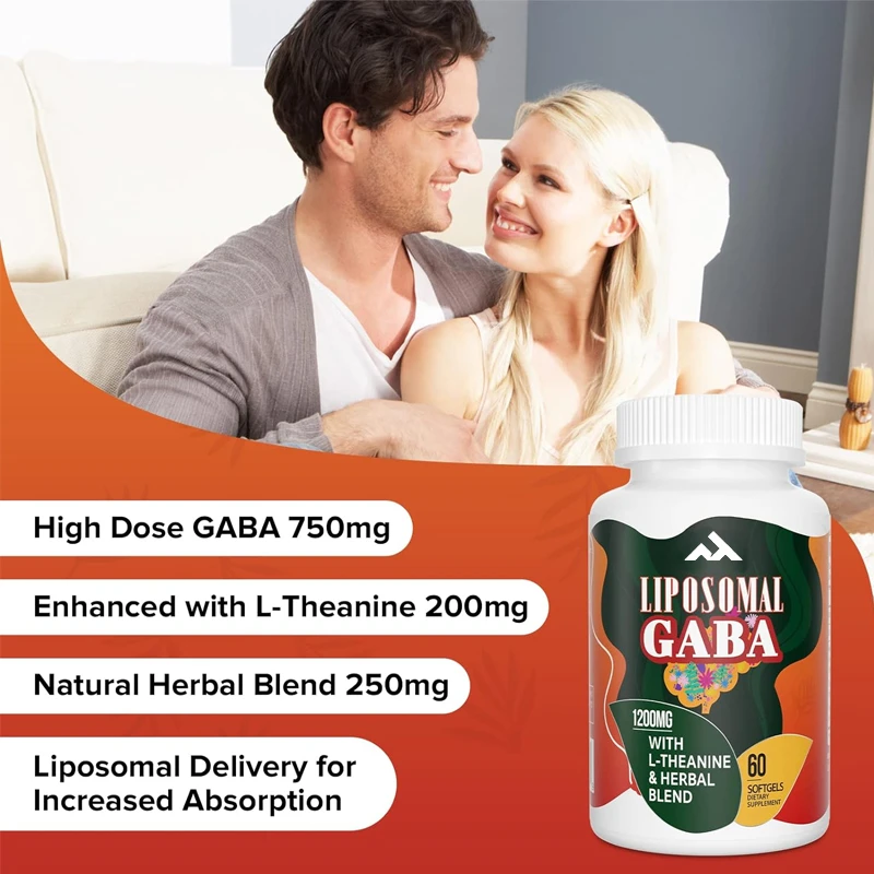 Liposomal GABA 1200mg - Contains South African Solanum, Chamomile, and Sour Cherry Herbal Supplement