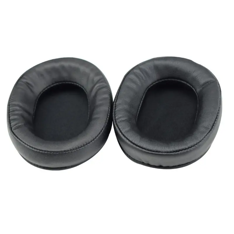 1Pair Cushion Round Foam PU Leather Headset Cushion for Audio Technica ATH WS110